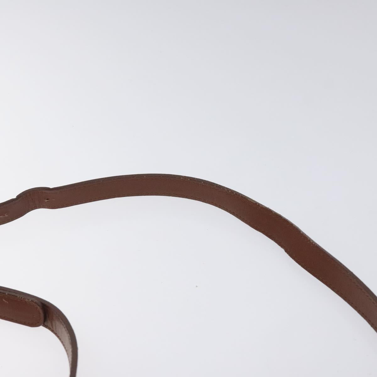 Burberrys Shoulder Bag Leather Brown Gold Auth hk2525