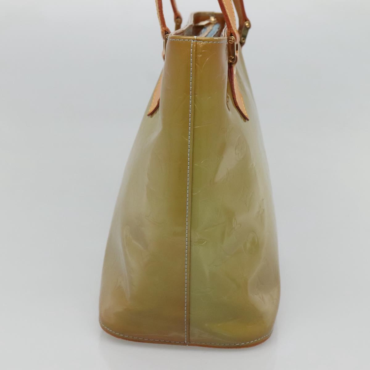 LOUIS VUITTON Monogram Vernis Houston Hand Bag Baby Blue M91005 LV Auth hk2533