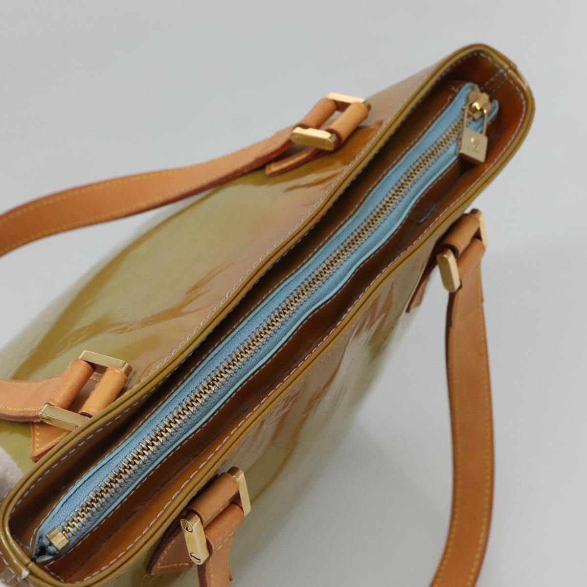 LOUIS VUITTON Monogram Vernis Houston Hand Bag Baby Blue M91005 LV Auth hk2533