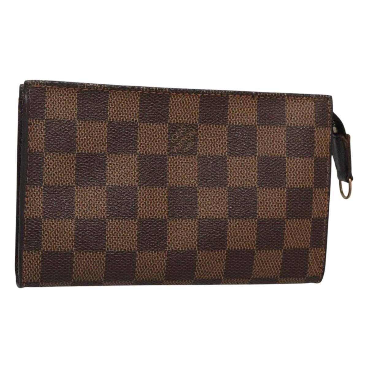 LOUIS VUITTON Damier Ebene Marais Pouch LV Auth hk2541