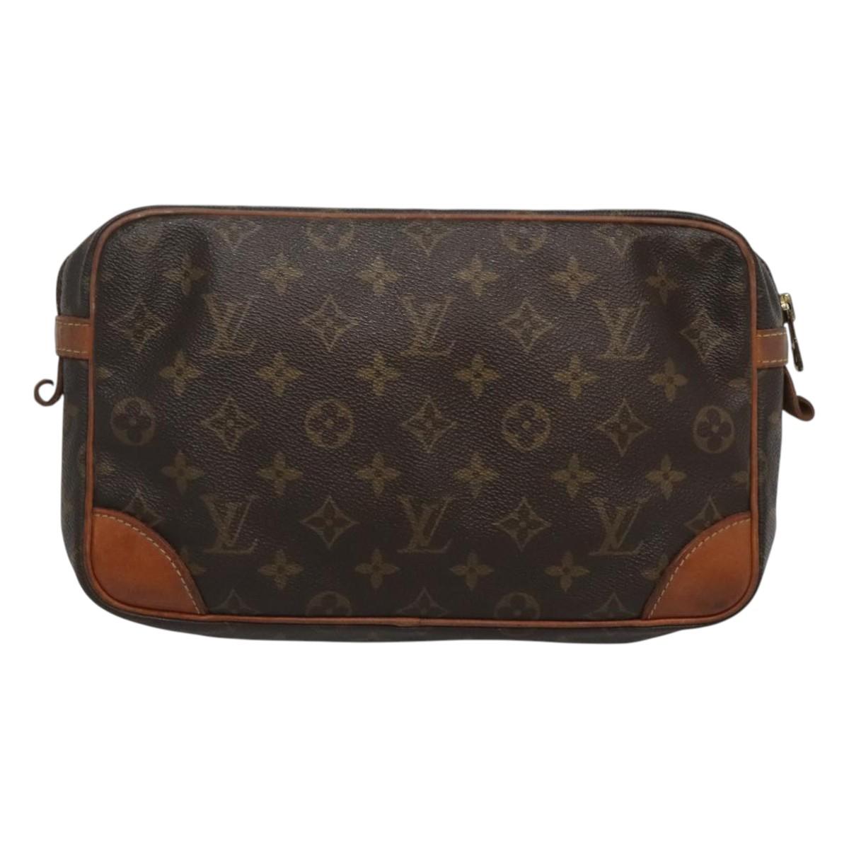 LOUIS VUITTON Monogram Compiegne 28 Clutch Bag M51845 LV Auth hk2544