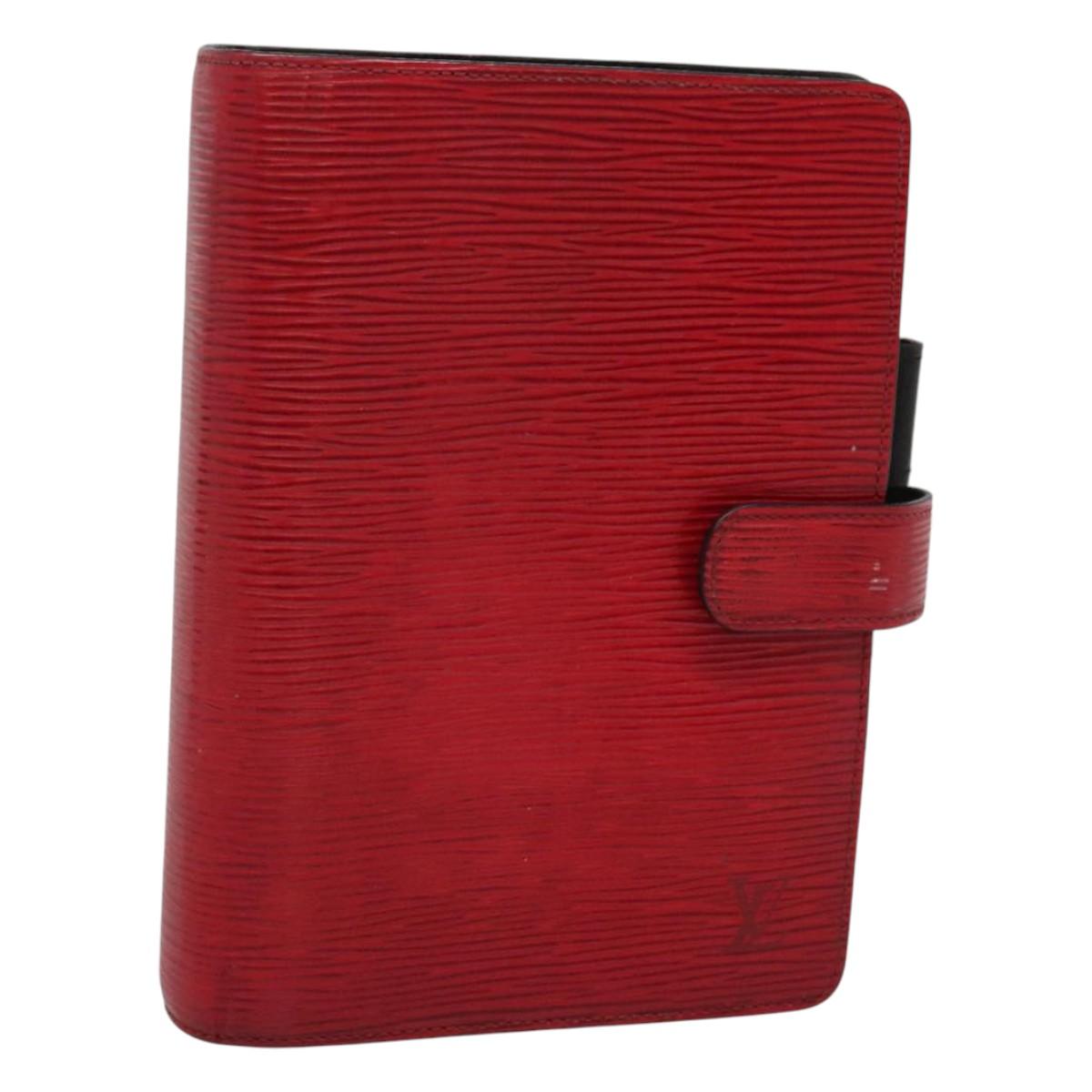 LOUIS VUITTON Epi Agenda MM Day Planner Cover Red R20047 LV Auth hk2551