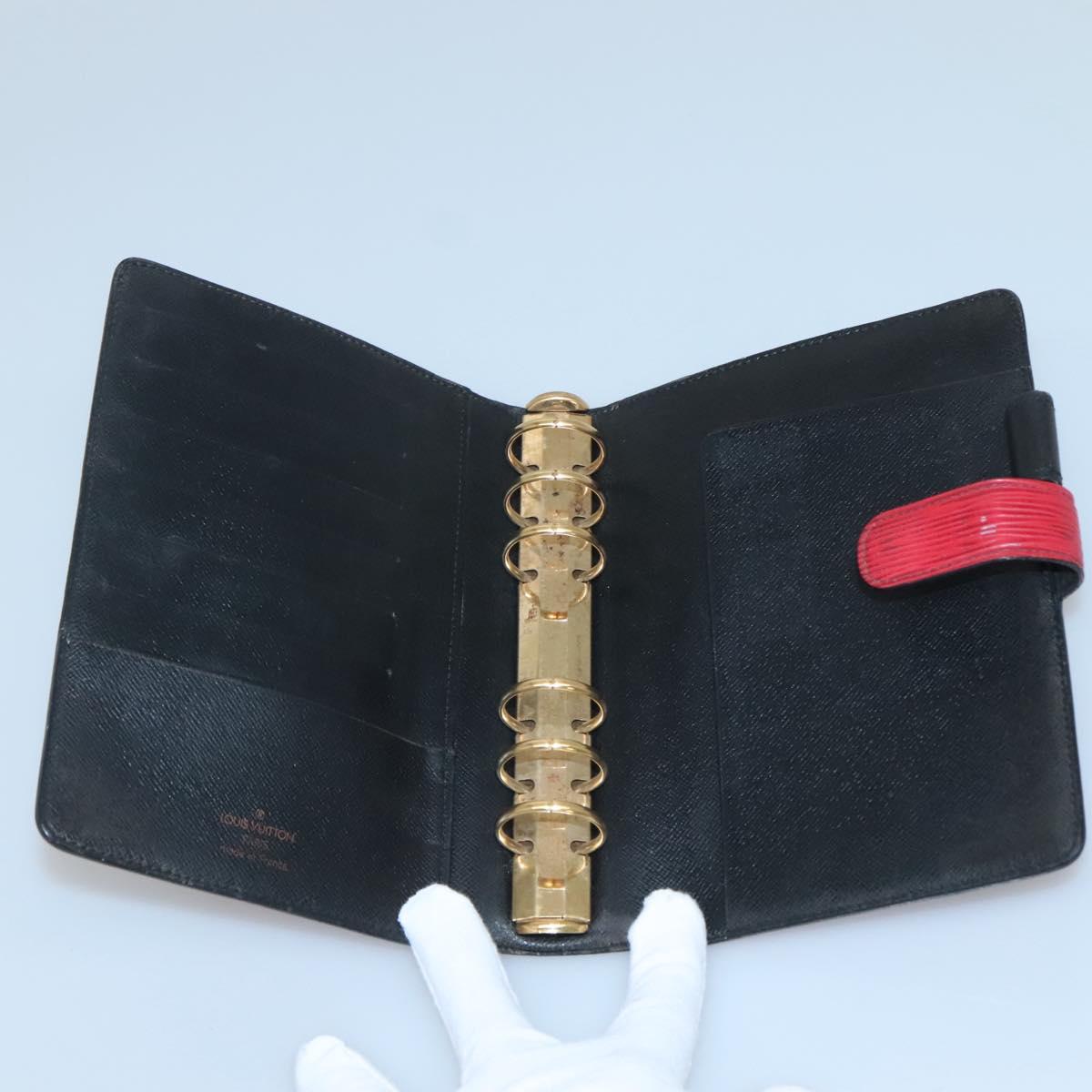 LOUIS VUITTON Epi Agenda MM Day Planner Cover Red R20047 LV Auth hk2551