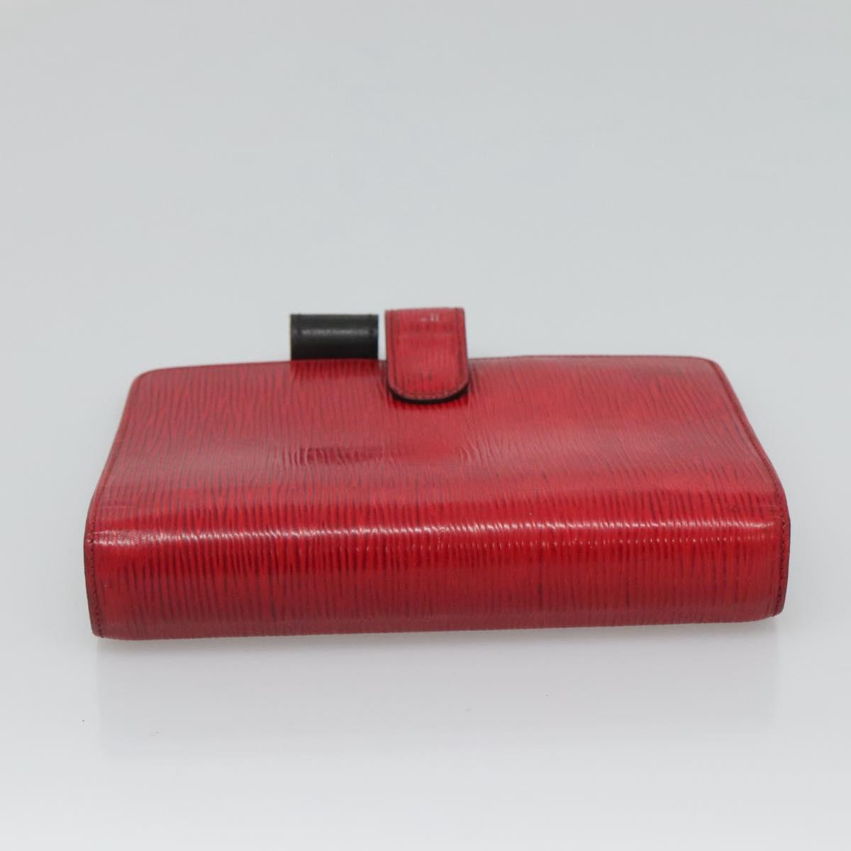 LOUIS VUITTON Epi Agenda MM Day Planner Cover Red R20047 LV Auth hk2551