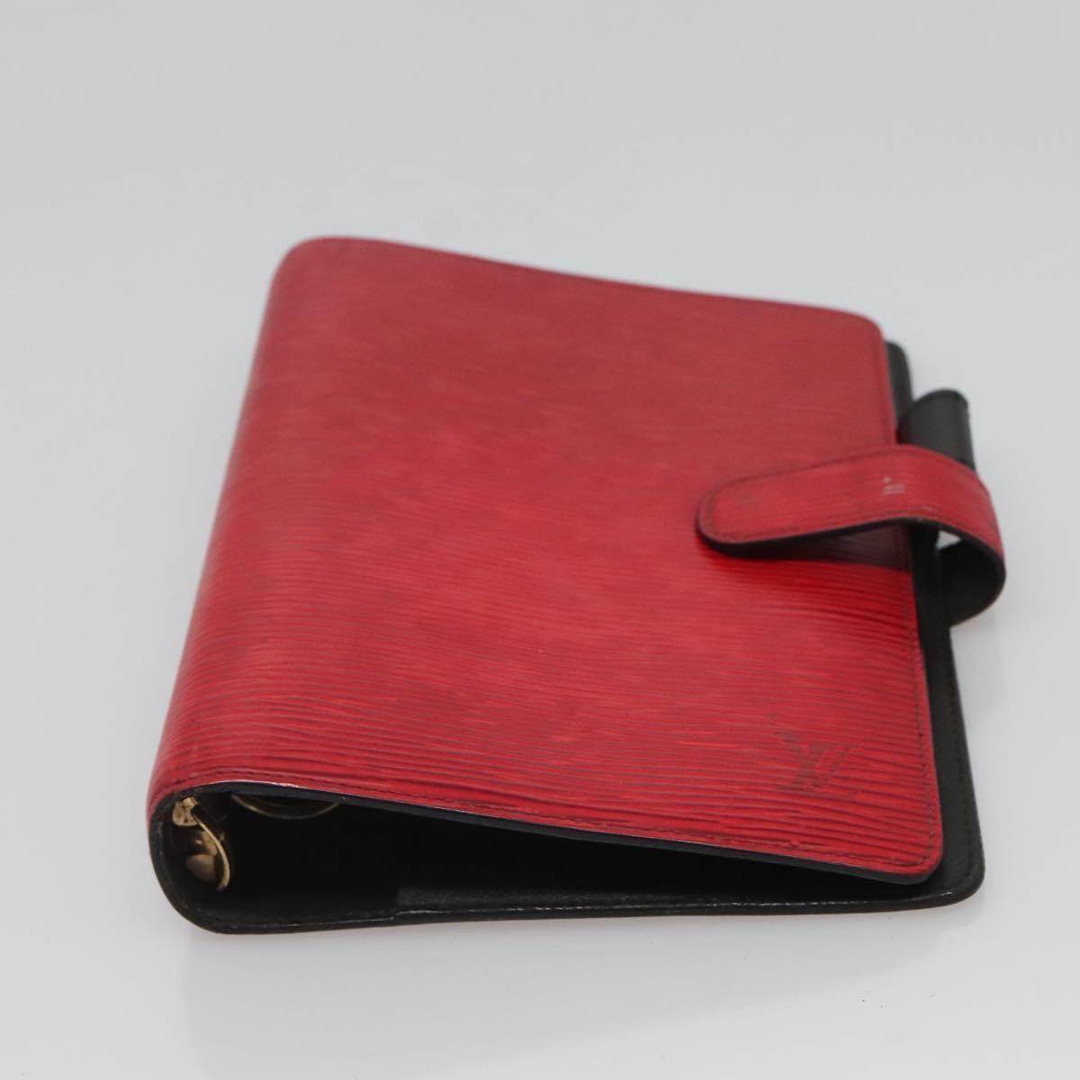 LOUIS VUITTON Epi Agenda MM Day Planner Cover Red R20047 LV Auth hk2551