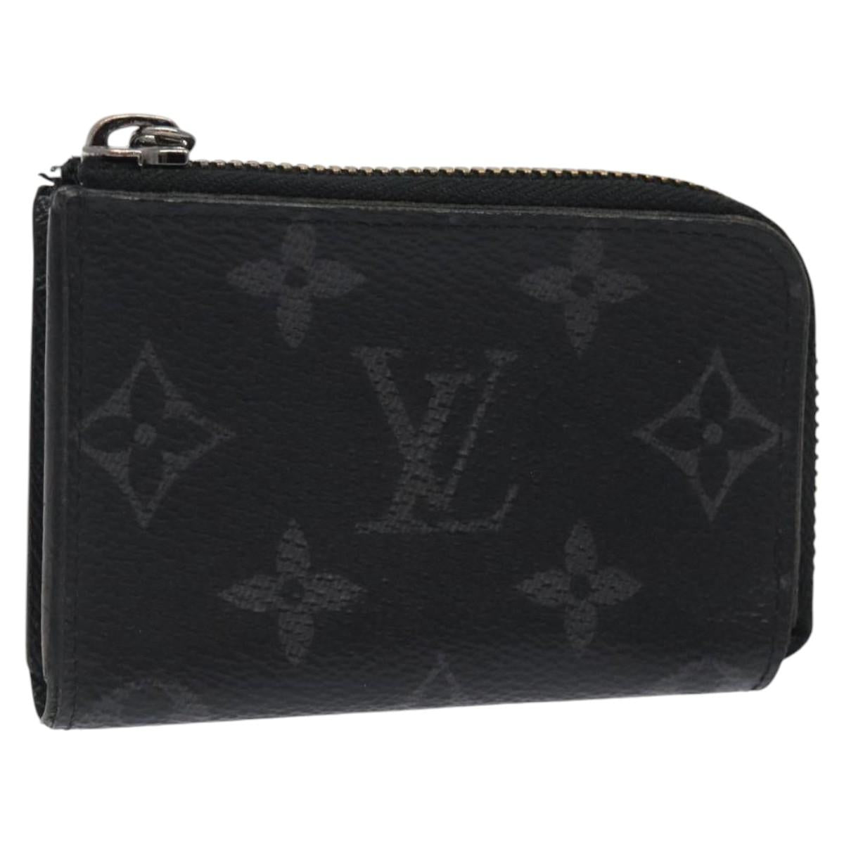 LOUIS VUITTON Monogram Eclipse Porte monnaie Jour Coin Purse M63536 Auth hk2554