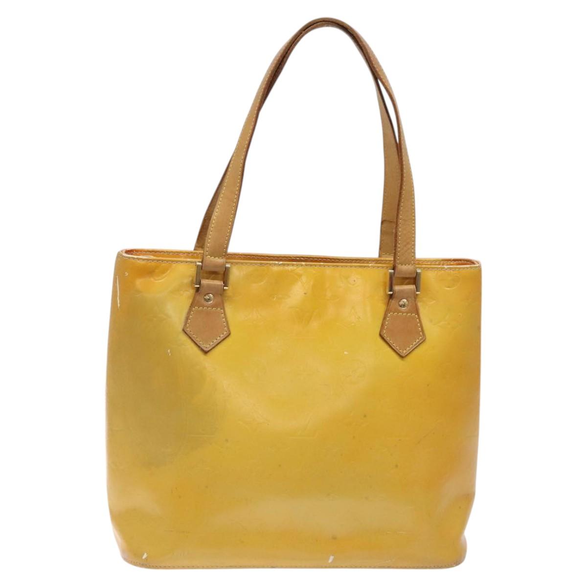 LOUIS VUITTON Monogram Vernis Houston Hand Bag Gris M91053 LV Auth hk2570