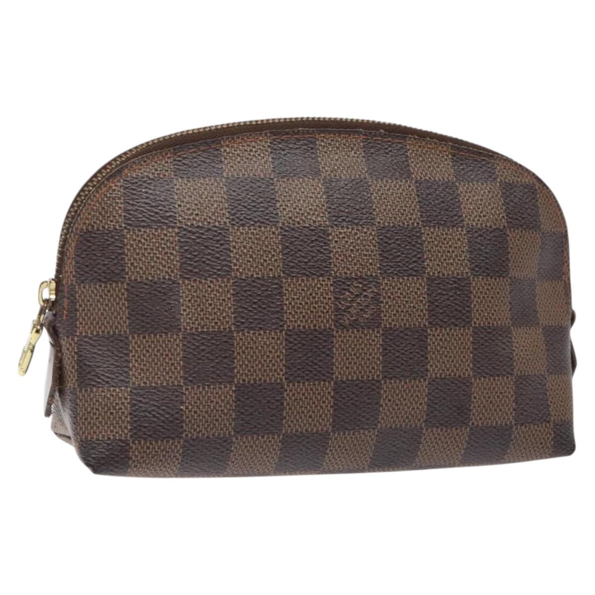 LOUIS VUITTON Damier Ebene Pochette Cosmetic PM Pouch N47516 LV Auth hk2571