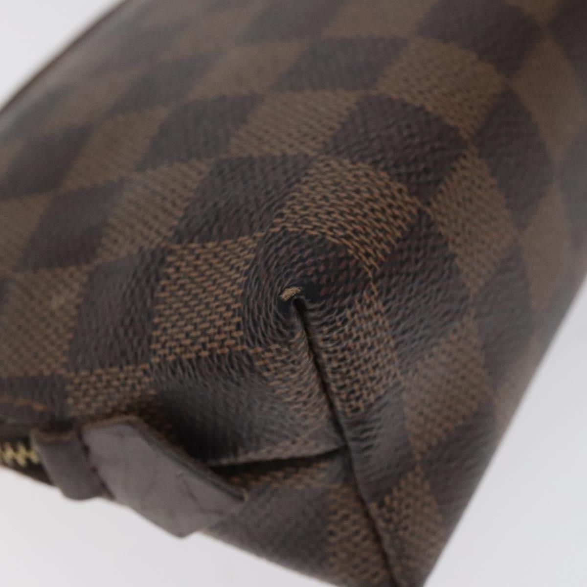 LOUIS VUITTON Damier Ebene Pochette Cosmetic PM Pouch N47516 LV Auth hk2571