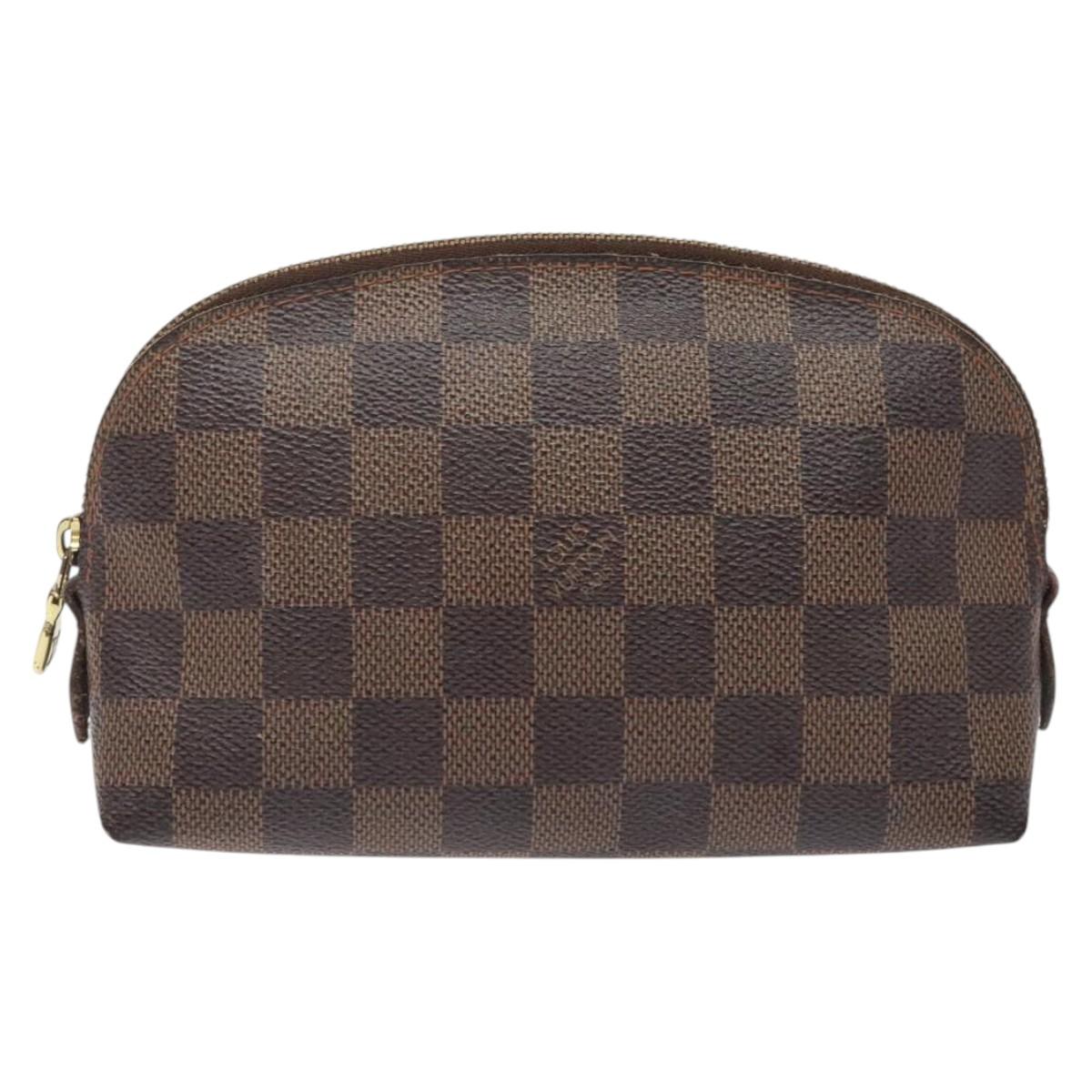 LOUIS VUITTON Damier Ebene Pochette Cosmetic PM Pouch N47516 LV Auth hk2571