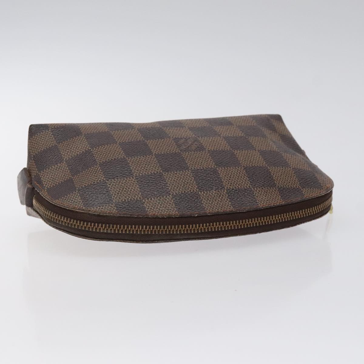 LOUIS VUITTON Damier Ebene Pochette Cosmetic PM Pouch N47516 LV Auth hk2571
