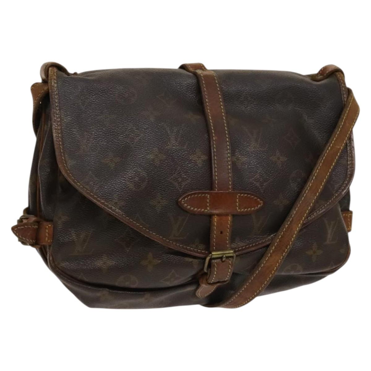 LOUIS VUITTON Monogram Saumur 30 Shoulder Bag M42256 LV Auth hk2574