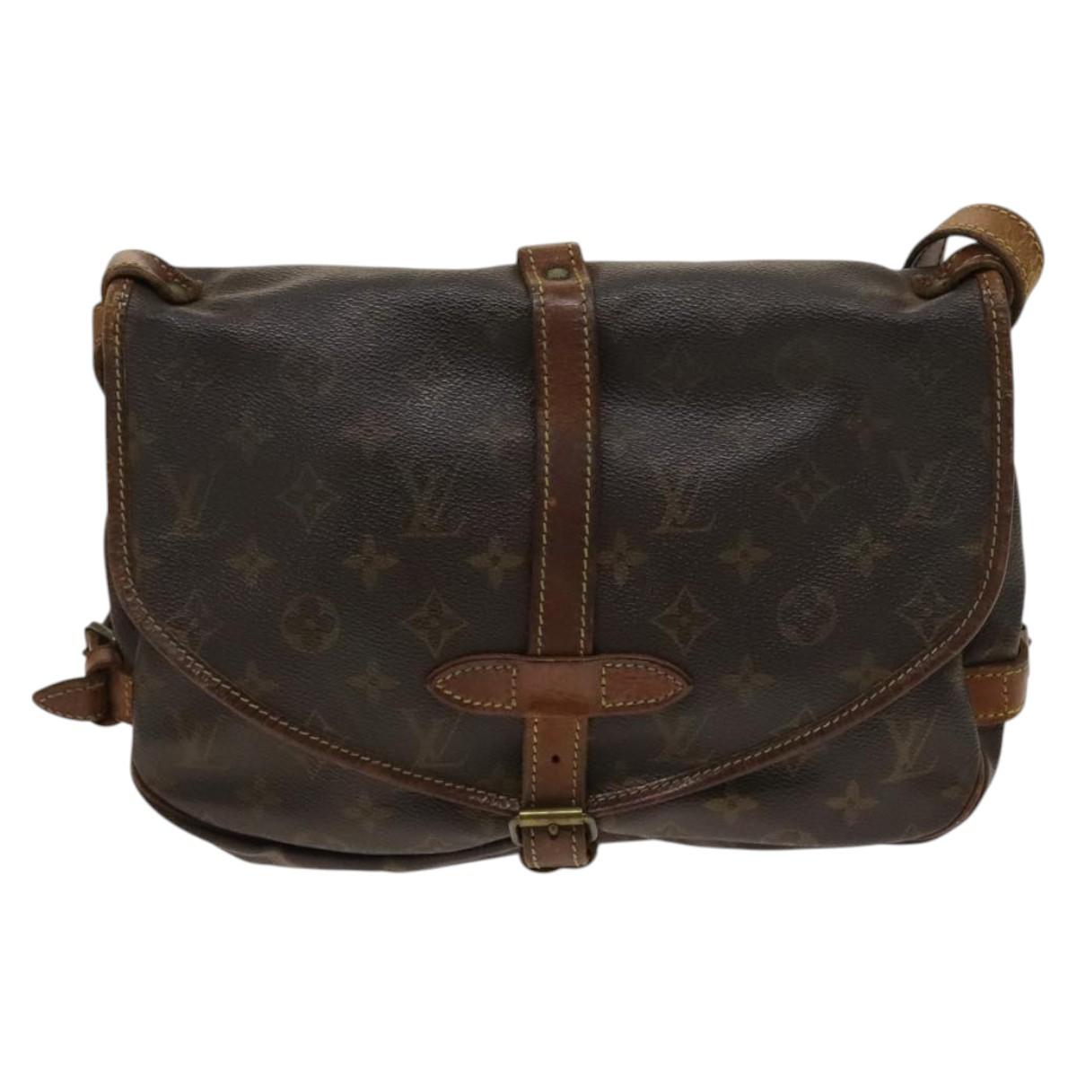 LOUIS VUITTON Monogram Saumur 30 Shoulder Bag M42256 LV Auth hk2574