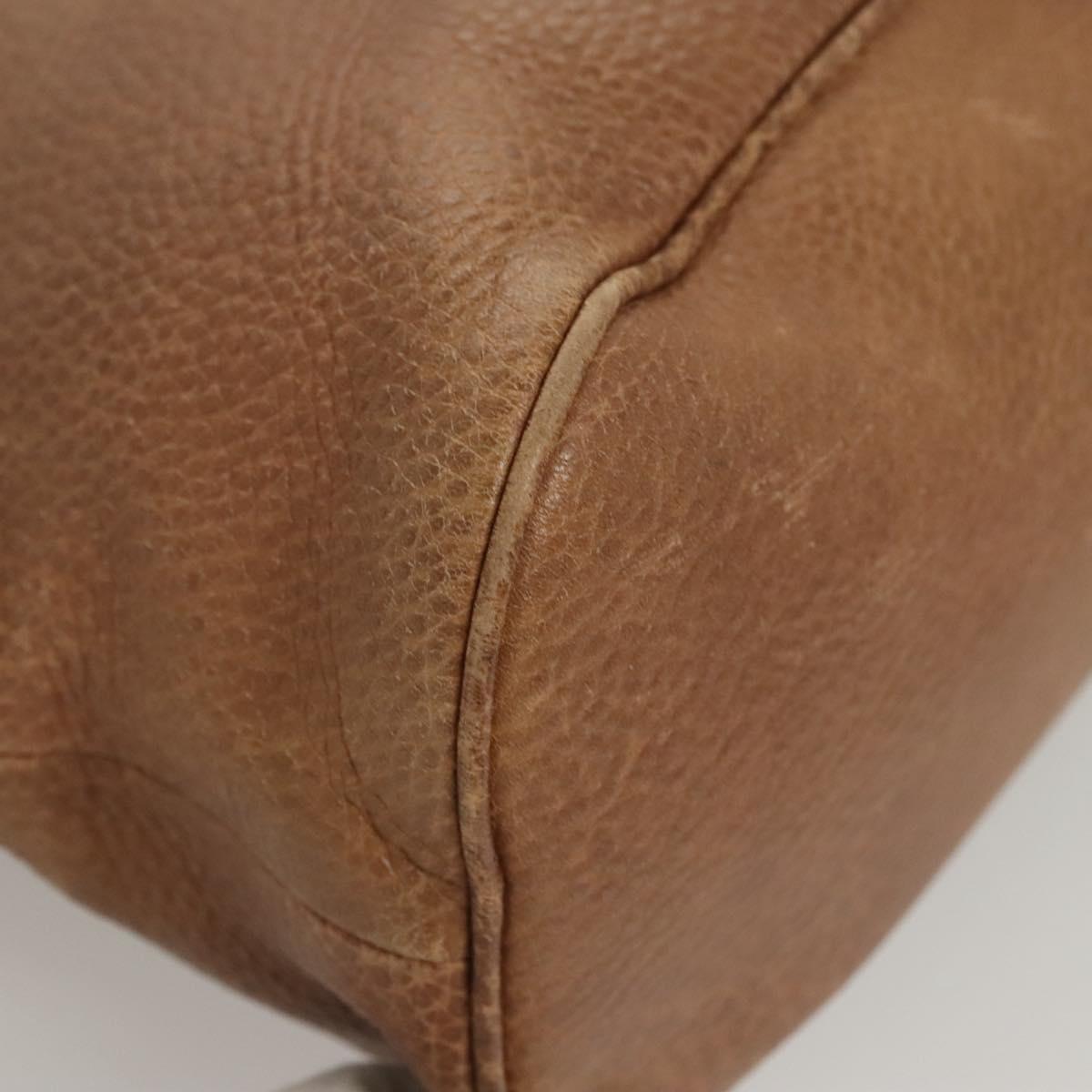 GUCCI Hand Bag Leather Outlet 2way Brown Silver 420023 Auth hk2583