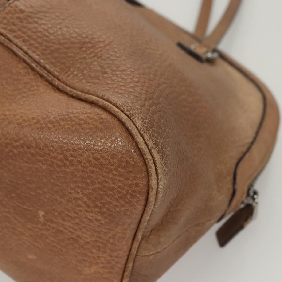 GUCCI Hand Bag Leather Outlet 2way Brown Silver 420023 Auth hk2583
