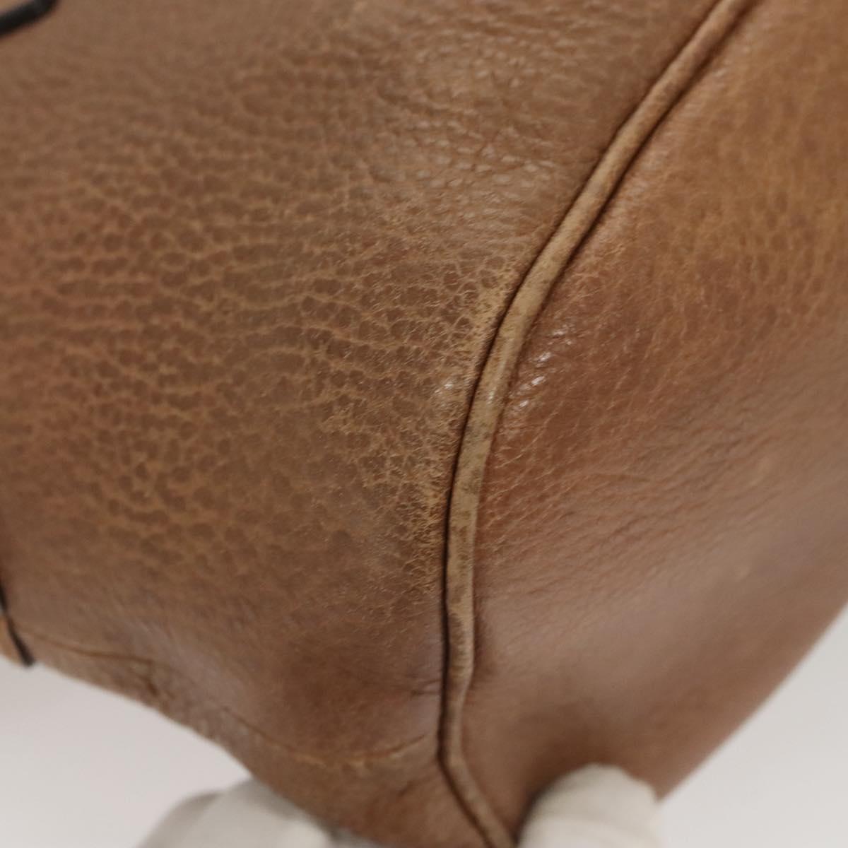 GUCCI Hand Bag Leather Outlet 2way Brown Silver 420023 Auth hk2583