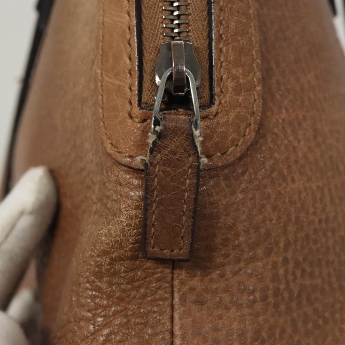 GUCCI Hand Bag Leather Outlet 2way Brown Silver 420023 Auth hk2583