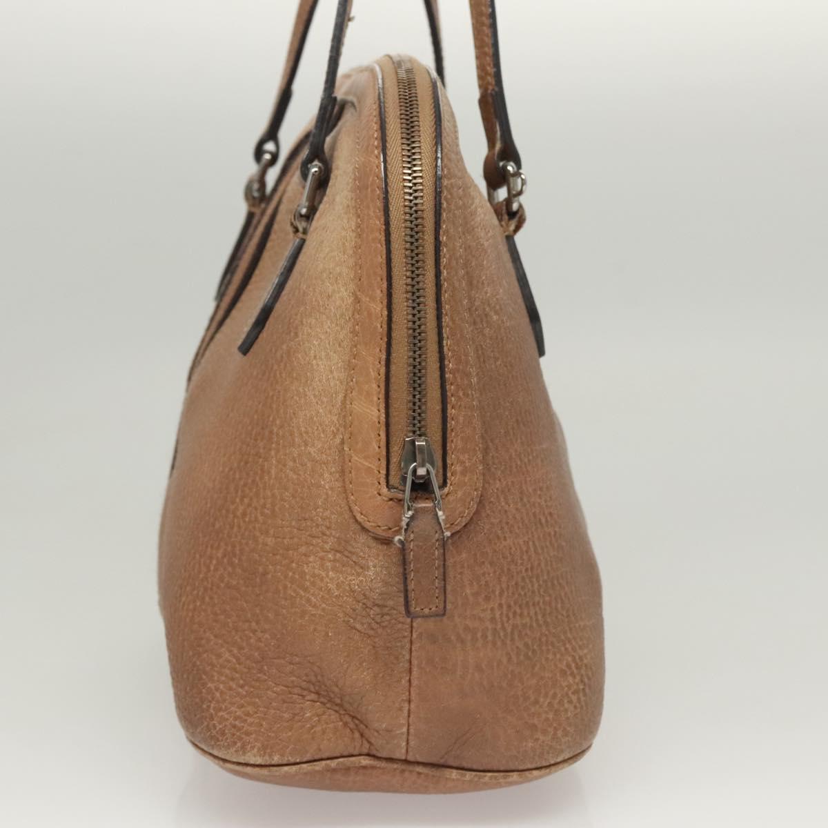 GUCCI Hand Bag Leather Outlet 2way Brown Silver 420023 Auth hk2583