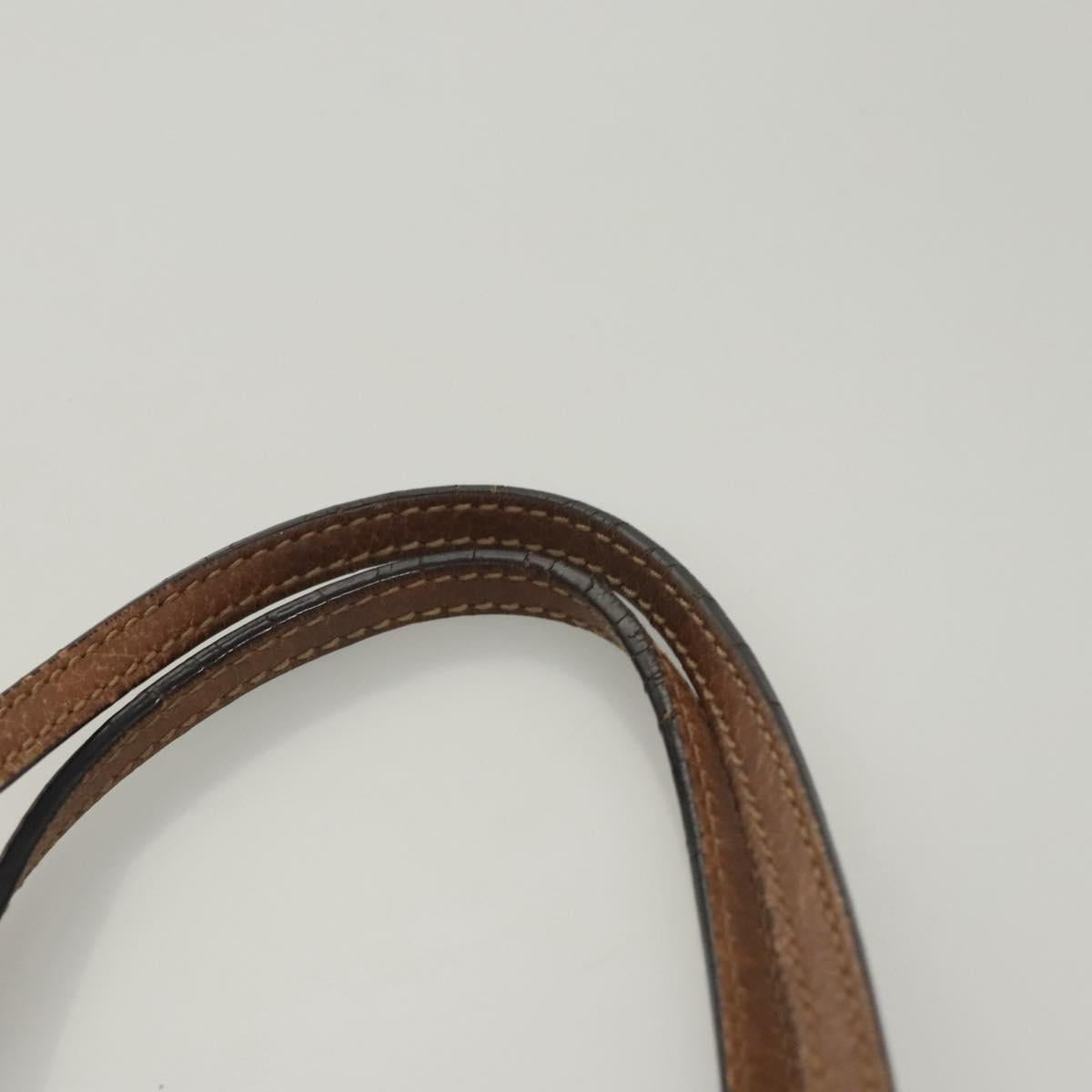 GUCCI Hand Bag Leather Outlet 2way Brown Silver 420023 Auth hk2583