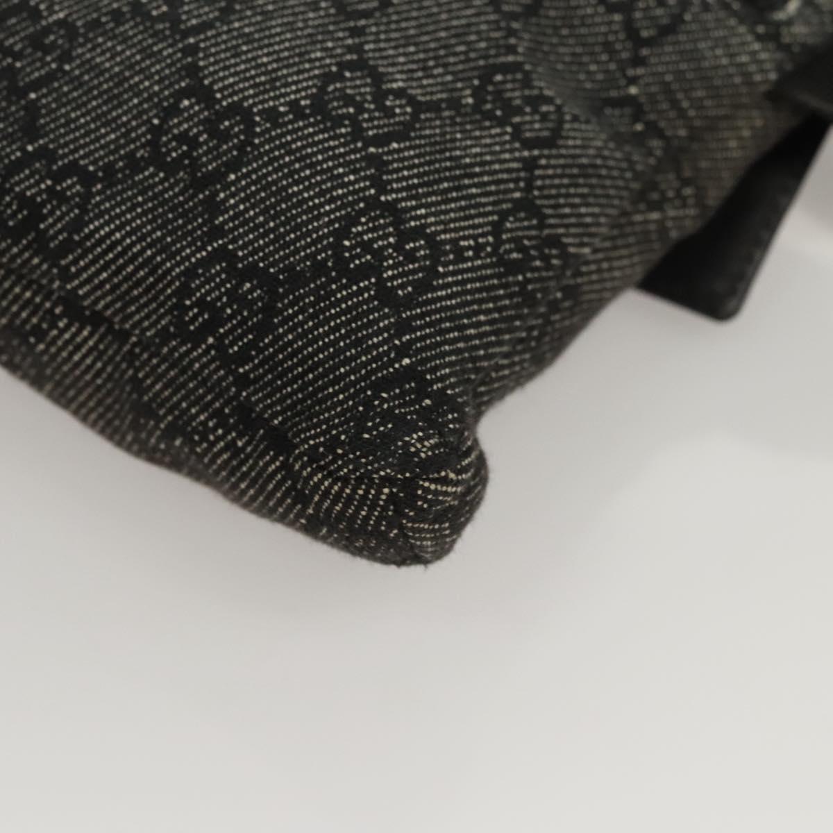 GUCCI GG Canvas Waist bag Black Silver 28566 Auth hk2587