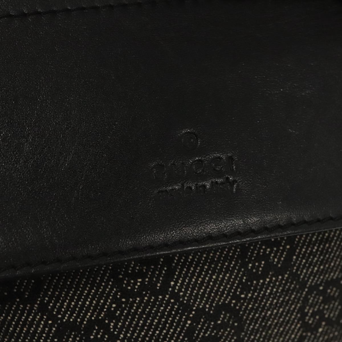 GUCCI GG Canvas Waist bag Black Silver 28566 Auth hk2587