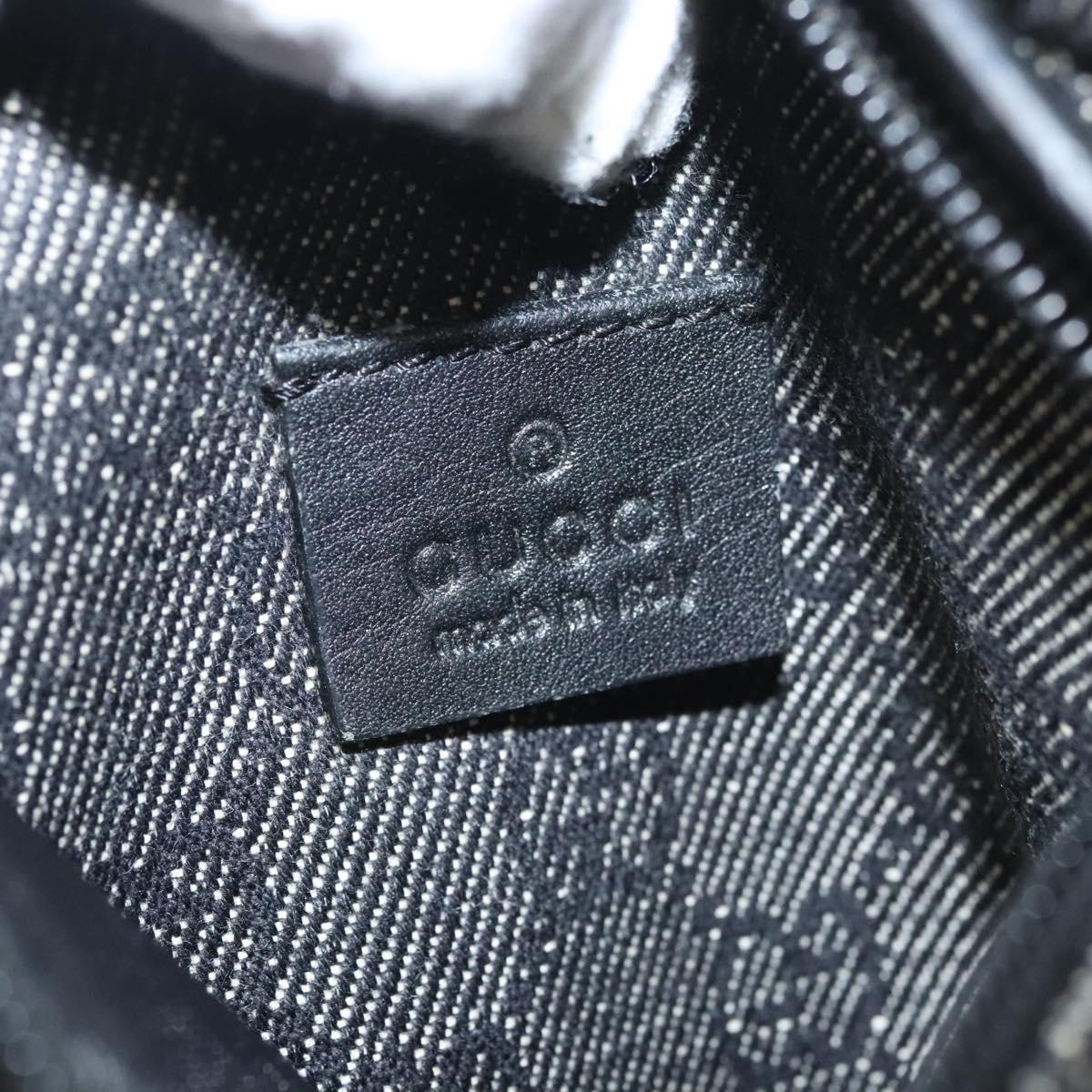 GUCCI GG Canvas Waist bag Black Silver 28566 Auth hk2587