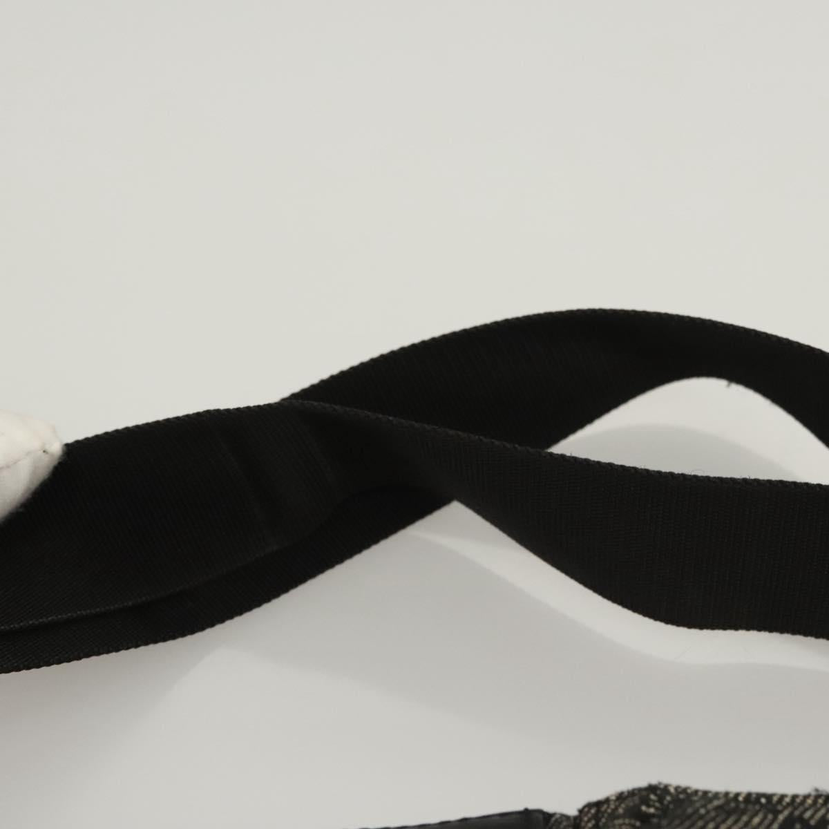 GUCCI GG Canvas Waist bag Black Silver 28566 Auth hk2587