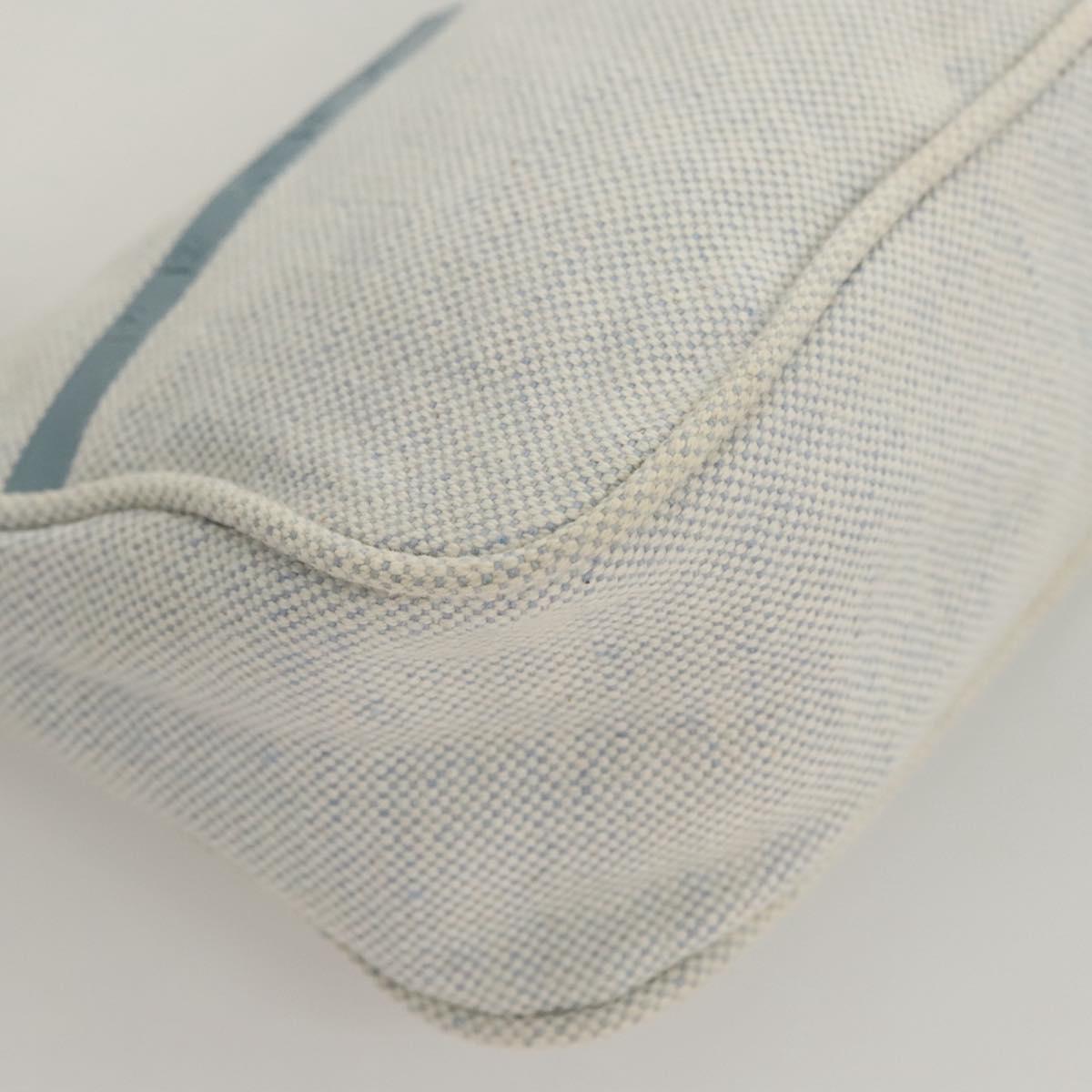PRADA Sports Accessory Pouch Canvas Light Blue Silver Auth hk2591