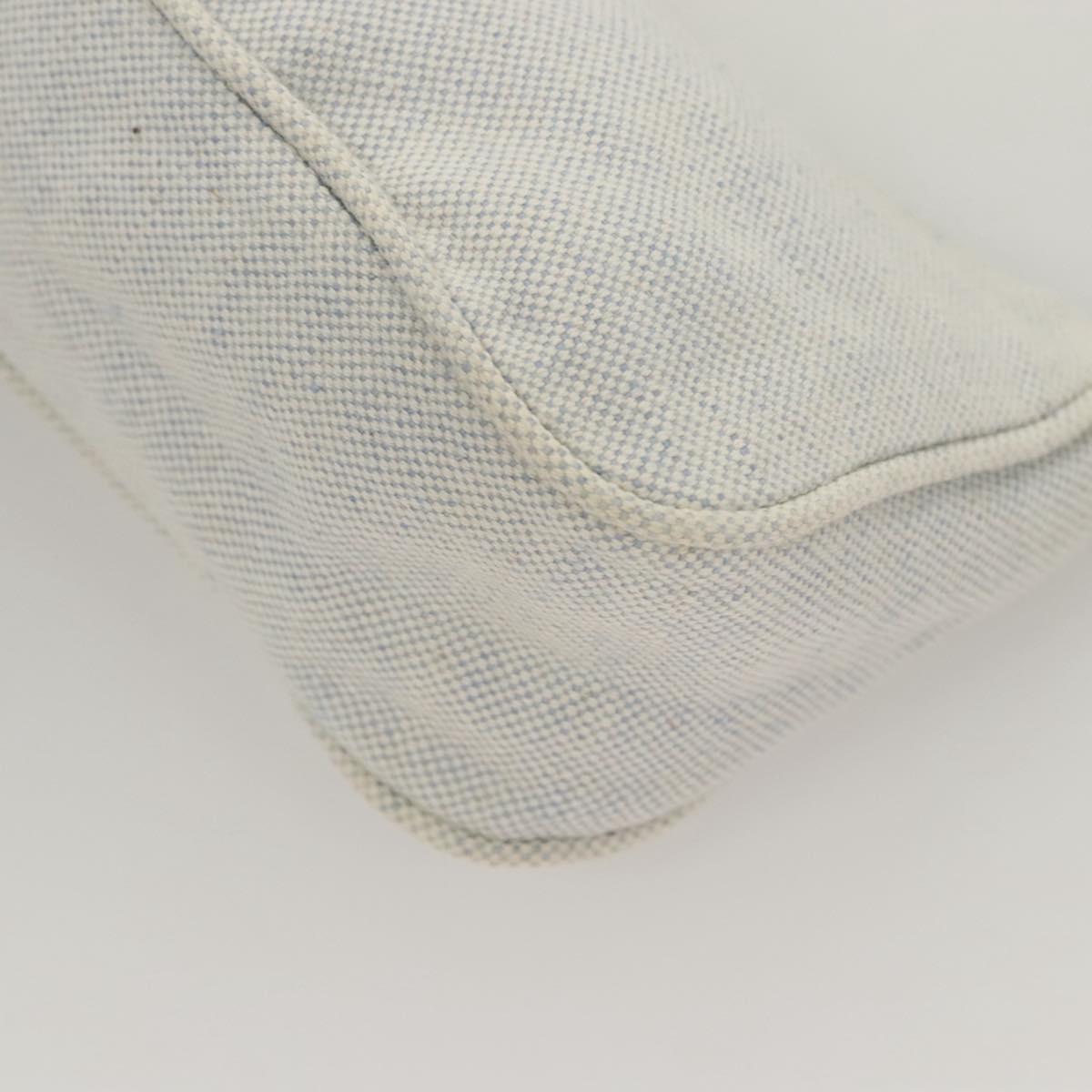 PRADA Sports Accessory Pouch Canvas Light Blue Silver Auth hk2591