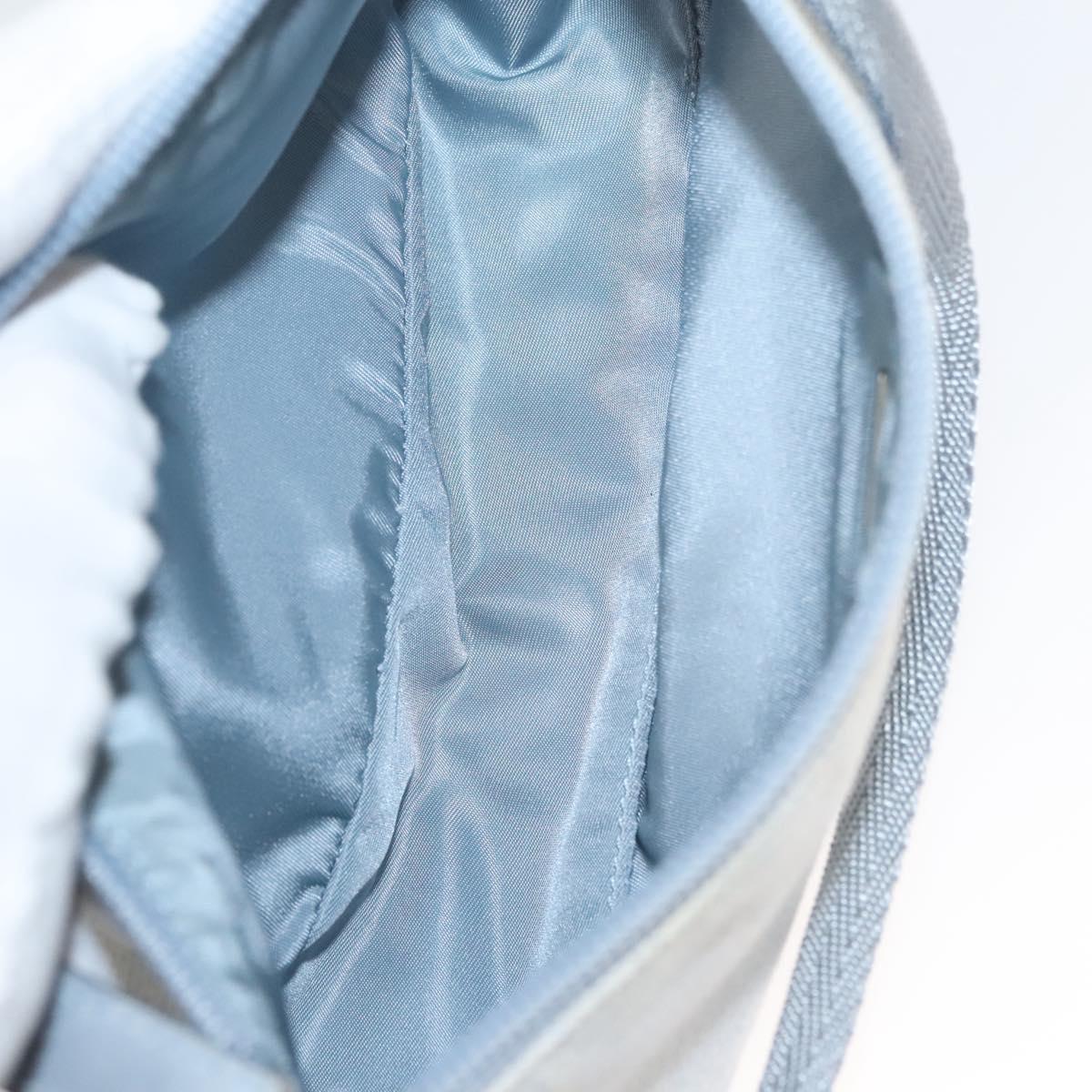 PRADA Sports Accessory Pouch Canvas Light Blue Silver Auth hk2591