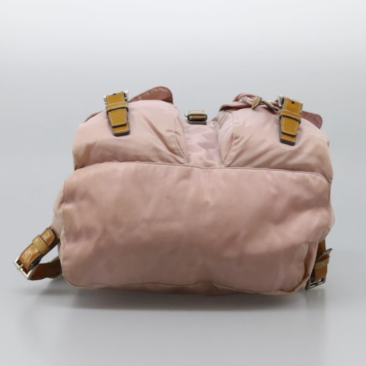 PRADA Backpack Nylon Pink Silver Auth hk2592