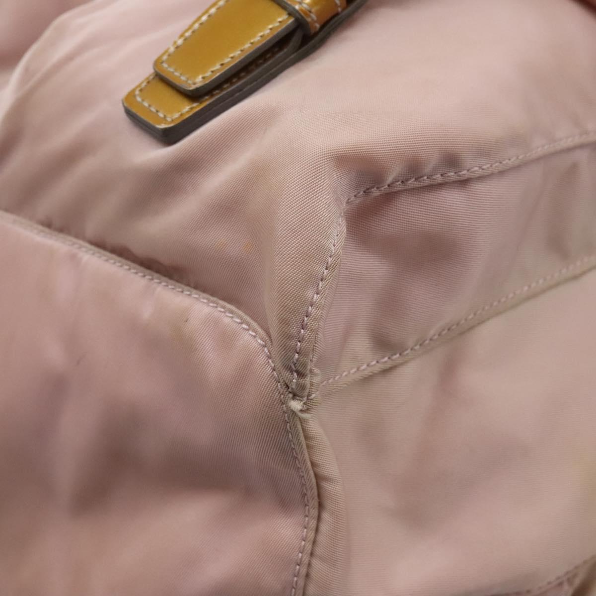 PRADA Backpack Nylon Pink Silver Auth hk2592