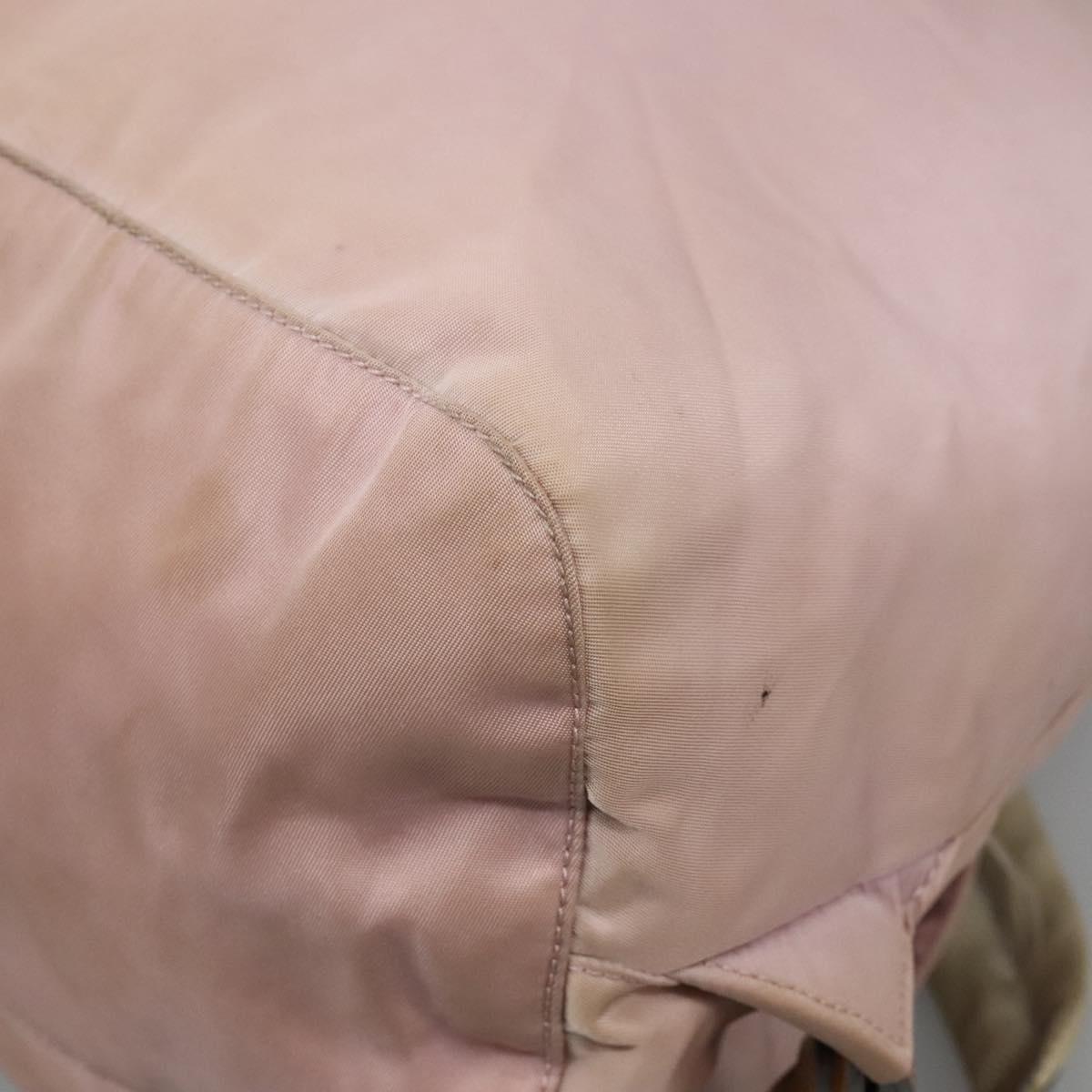 PRADA Backpack Nylon Pink Silver Auth hk2592