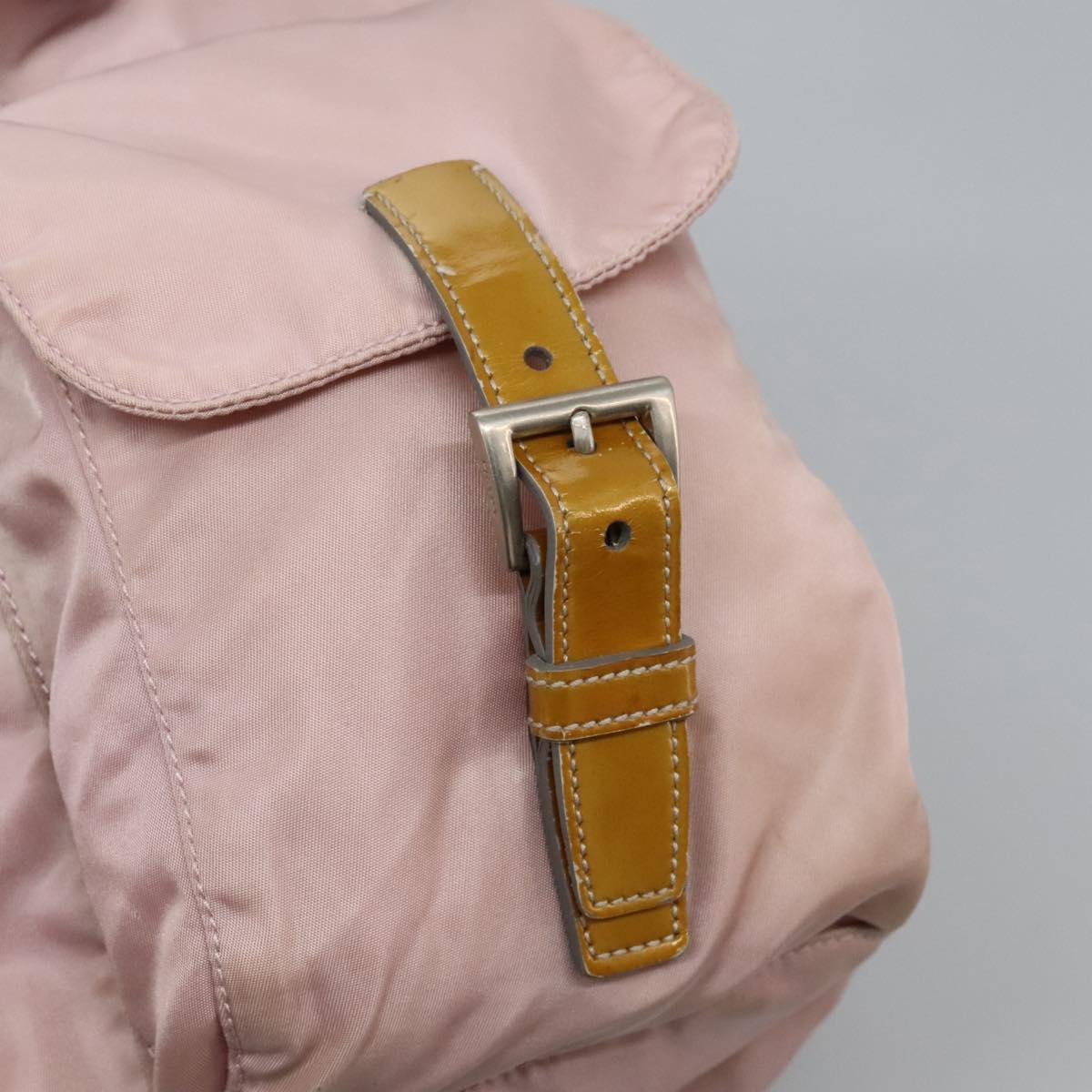 PRADA Backpack Nylon Pink Silver Auth hk2592