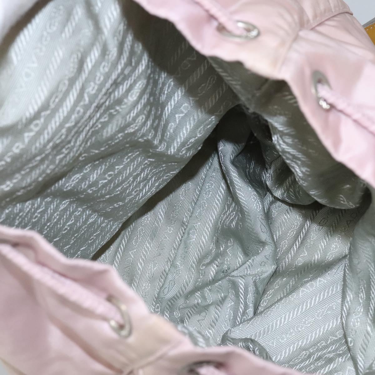 PRADA Backpack Nylon Pink Silver Auth hk2592