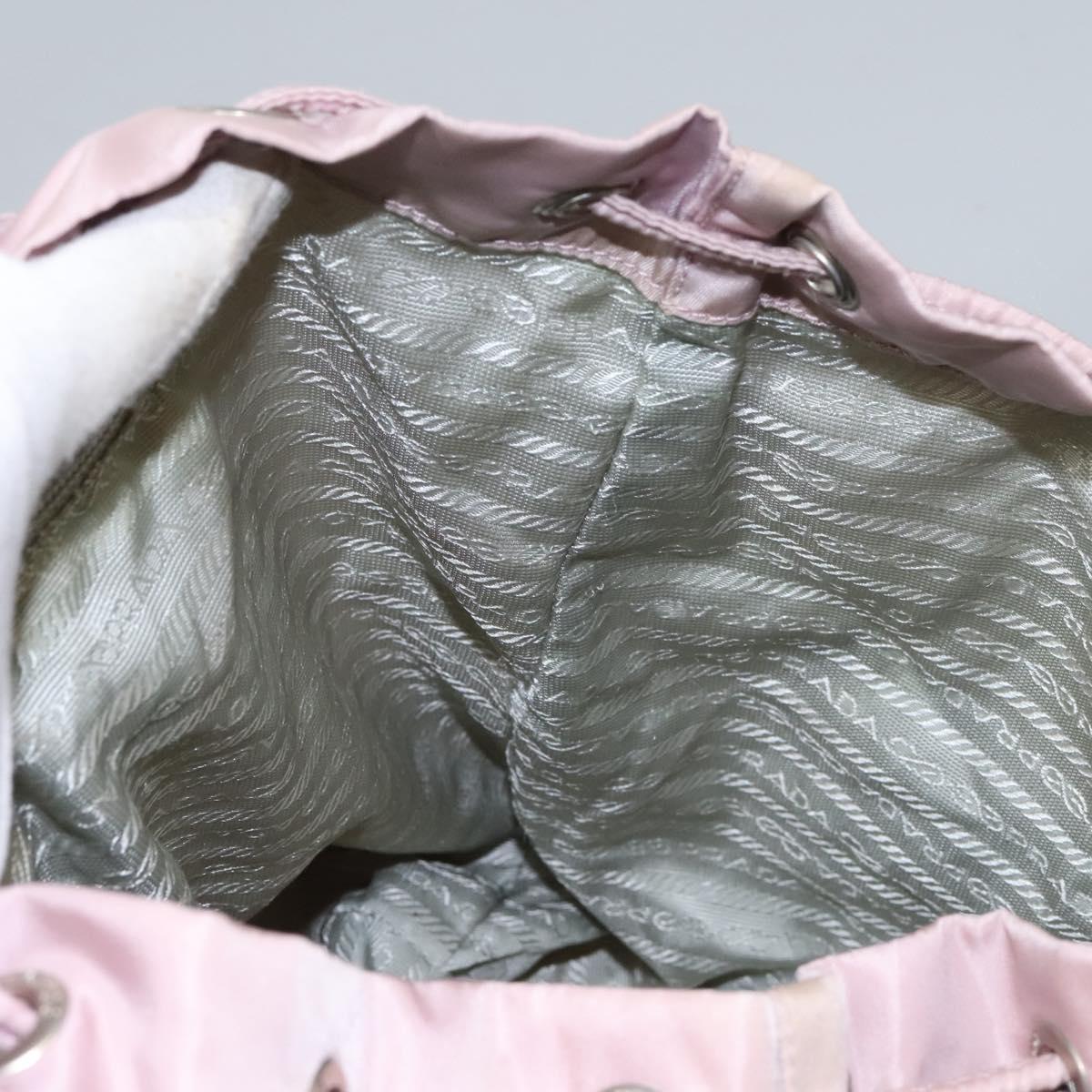 PRADA Backpack Nylon Pink Silver Auth hk2592