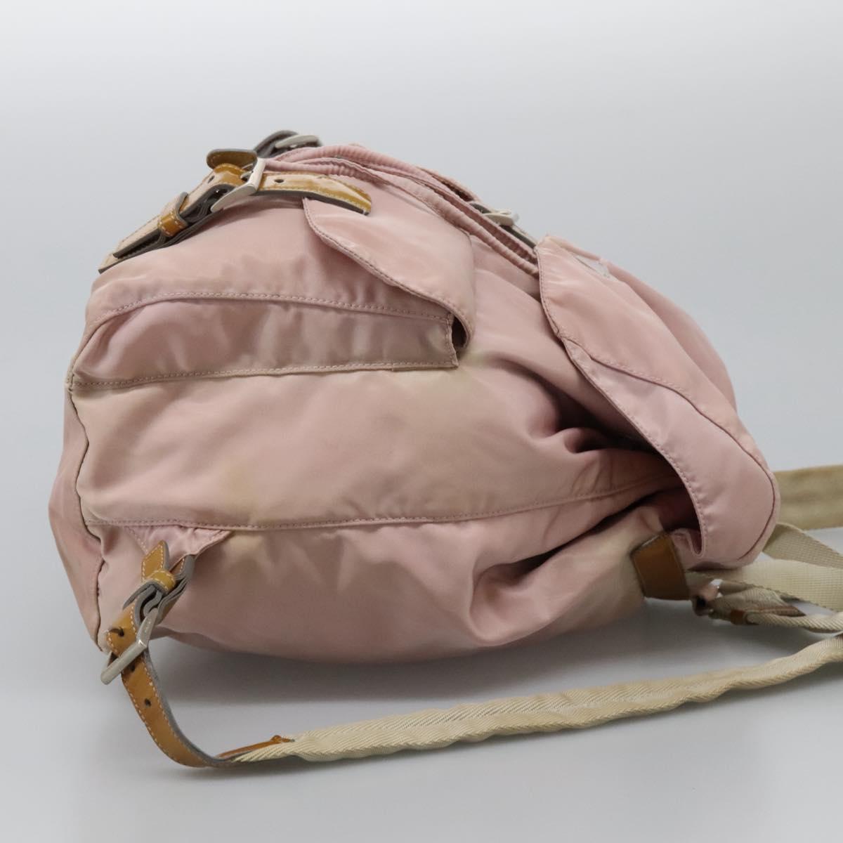 PRADA Backpack Nylon Pink Silver Auth hk2592