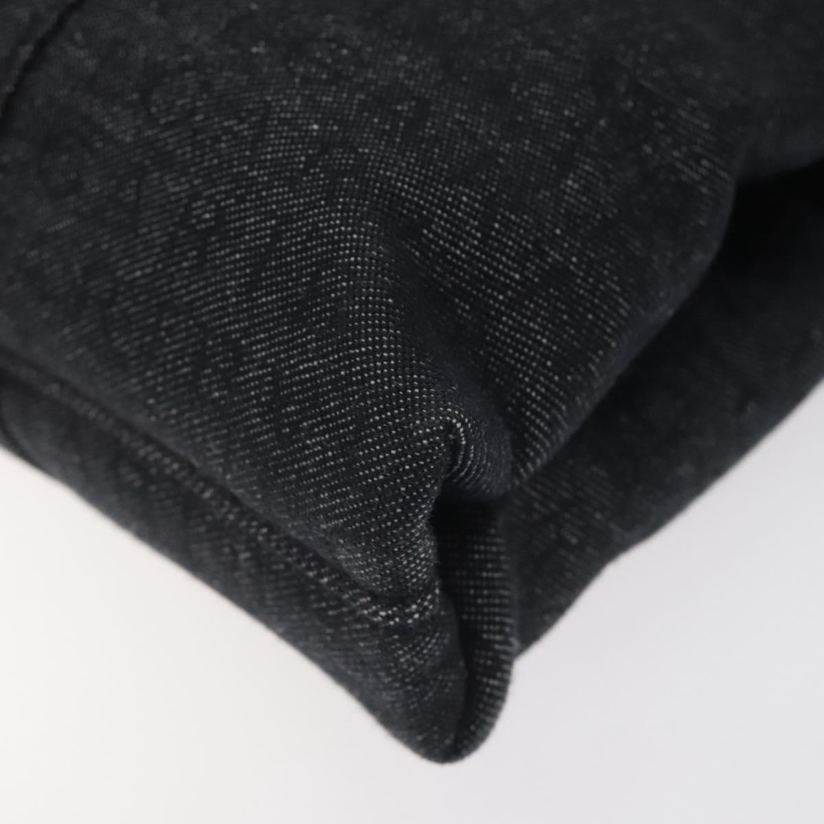 BVLGARI Logo Mania Shoulder Bag Canvas Black Silver Auth hk2594