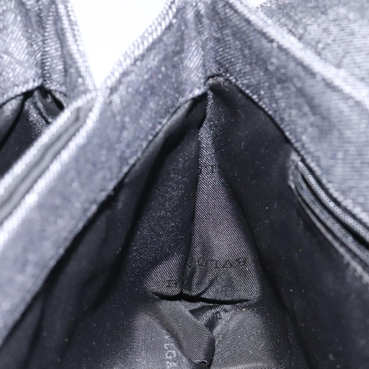 BVLGARI Logo Mania Shoulder Bag Canvas Black Silver Auth hk2594