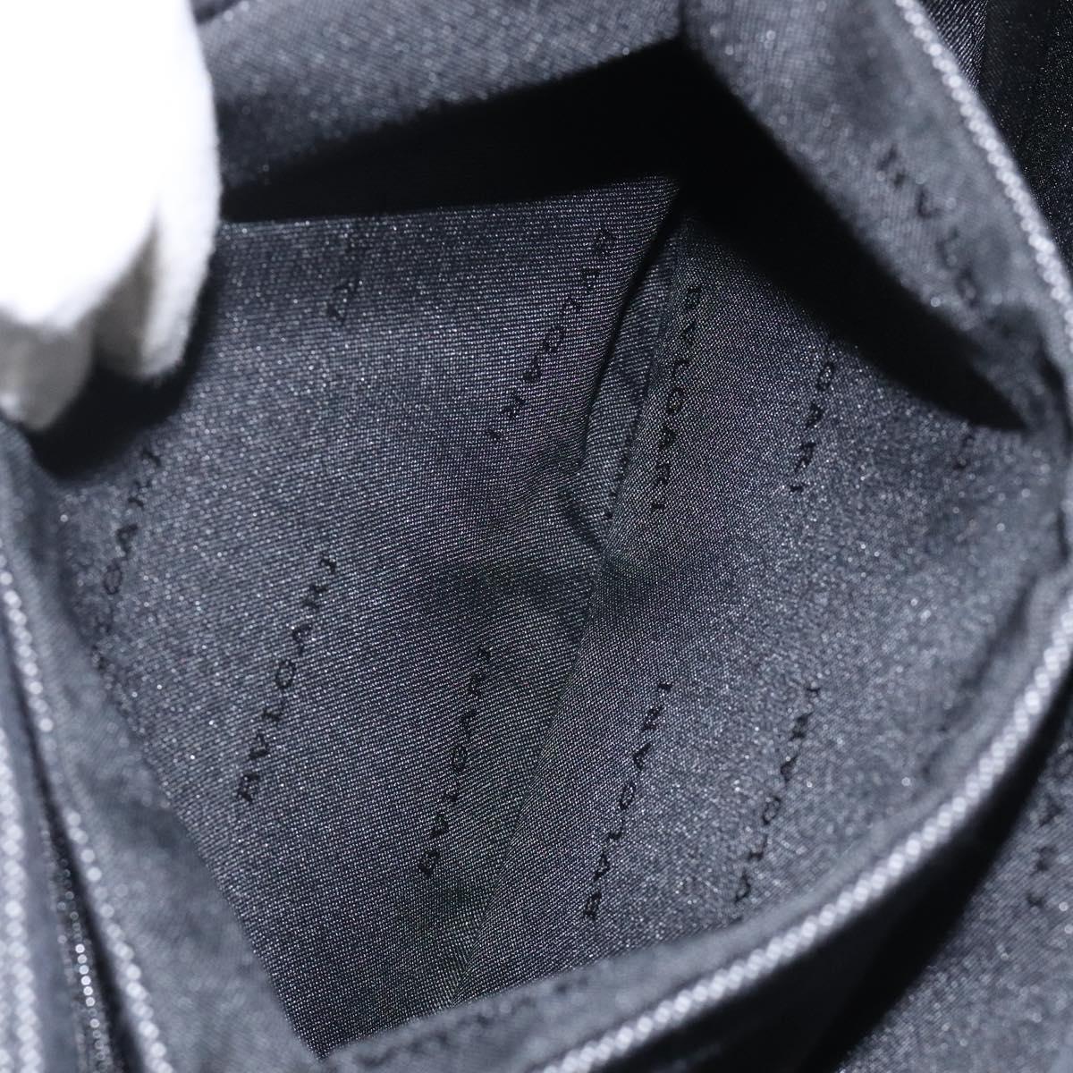 BVLGARI Logo Mania Shoulder Bag Canvas Black Silver Auth hk2594