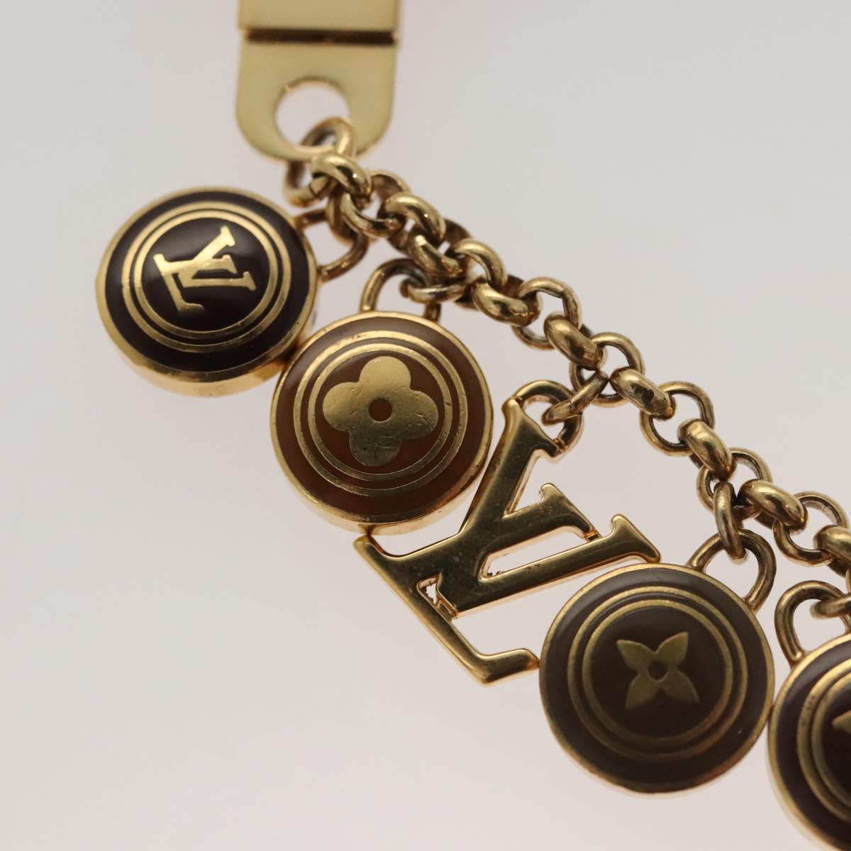 LOUIS VUITTON Porte Cles Chainne Pastille Key Holder Gold M65386 LV Auth hk2597