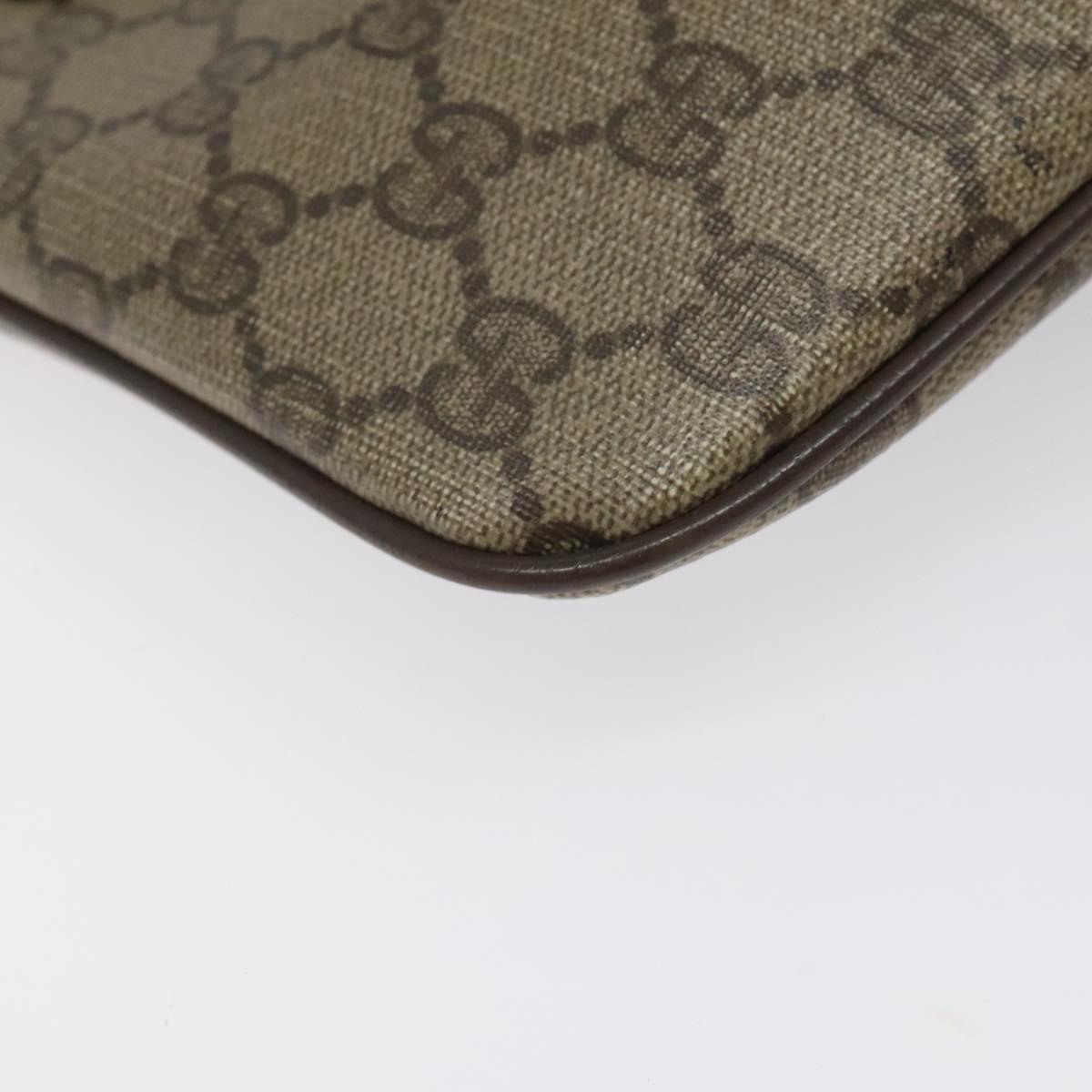 GUCCI GG Supreme Web Sherry Line Shoulder Bag PVC Beige 904 02 047 Auth hk2601