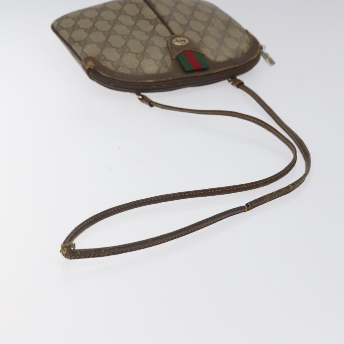 GUCCI GG Supreme Web Sherry Line Shoulder Bag PVC Beige 904 02 047 Auth hk2601