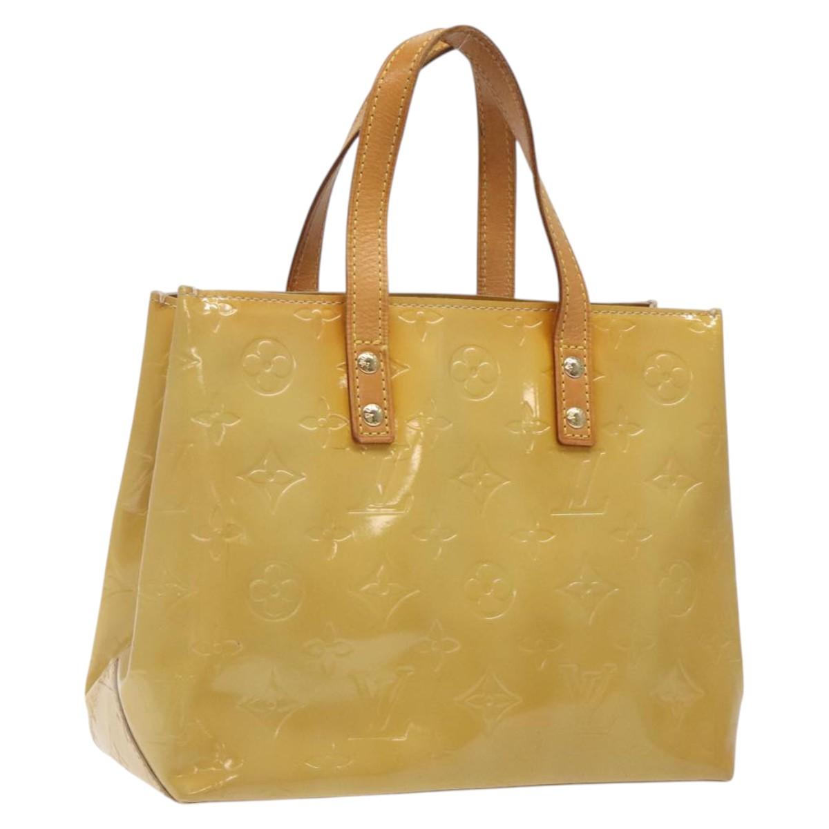 LOUIS VUITTON Monogram Vernis Reade PM Hand Bag Beige M91334 LV Auth hk2627