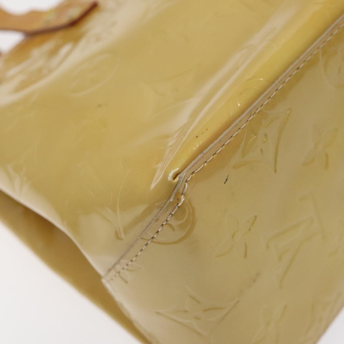 LOUIS VUITTON Monogram Vernis Reade PM Hand Bag Beige M91334 LV Auth hk2627