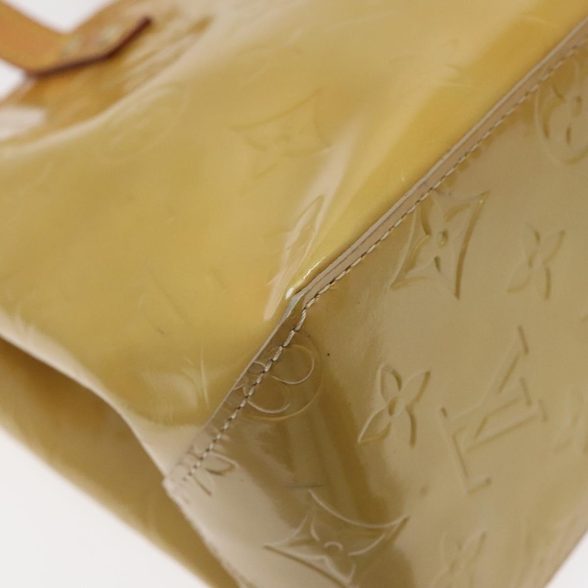 LOUIS VUITTON Monogram Vernis Reade PM Hand Bag Beige M91334 LV Auth hk2627