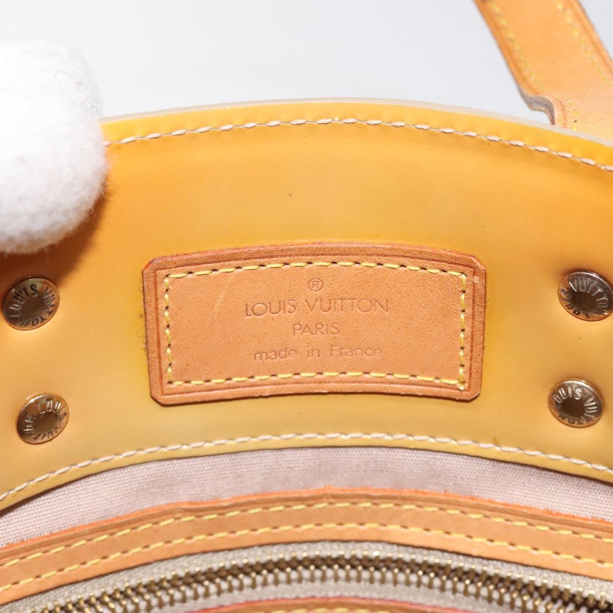 LOUIS VUITTON Monogram Vernis Reade PM Hand Bag Beige M91334 LV Auth hk2627