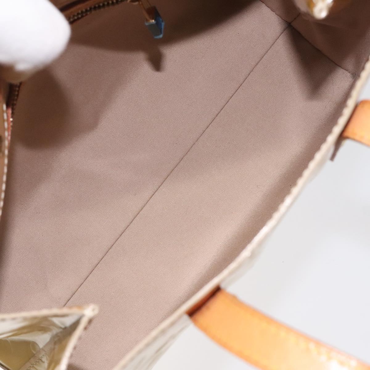 LOUIS VUITTON Monogram Vernis Reade PM Hand Bag Beige M91334 LV Auth hk2627