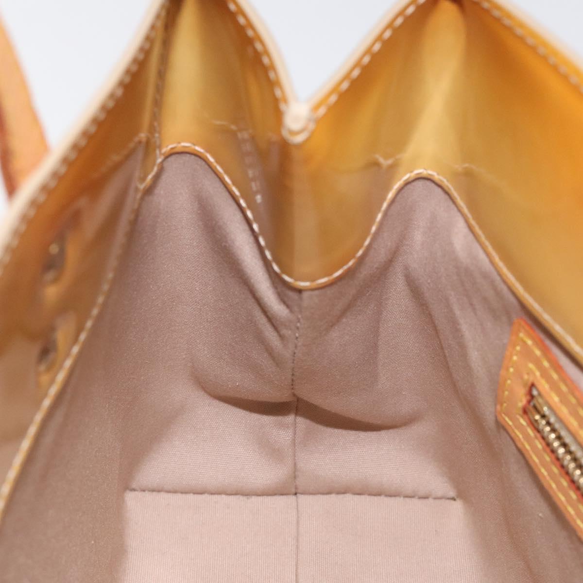 LOUIS VUITTON Monogram Vernis Reade PM Hand Bag Beige M91334 LV Auth hk2627