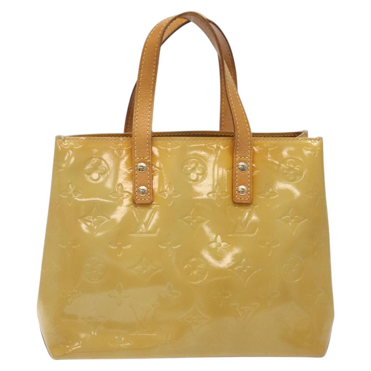 LOUIS VUITTON Monogram Vernis Reade PM Hand Bag Beige M91334 LV Auth hk2627